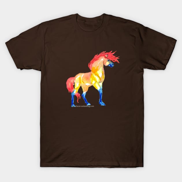 Wind Blown Fire Horse T-Shirt by RavensLanding